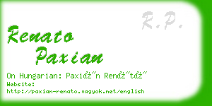 renato paxian business card